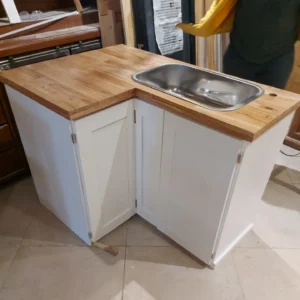 Bajo Mesada Esquinero en Madera con Bacha