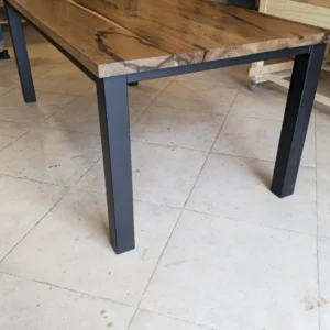 Mesa Madera Guayubira base de hierro